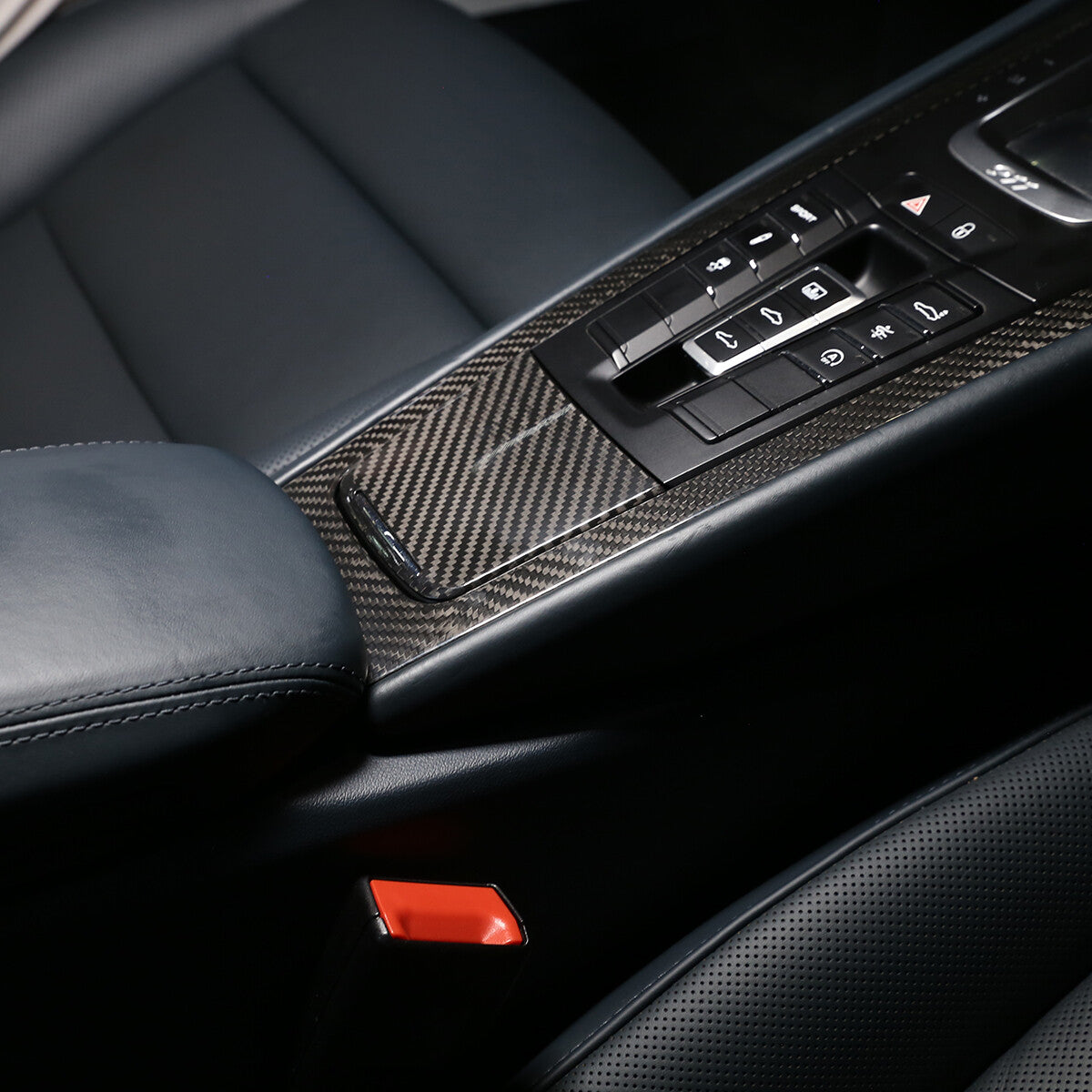Real Carbon Fiber Center Console Gear Panel Trim Set for Porsche 718 911 12-18 6
