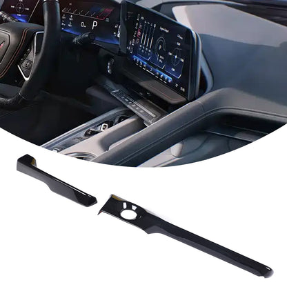 Glossy Piano Black Center Console Panel Trim Set For Corvette C8 2026+ 16