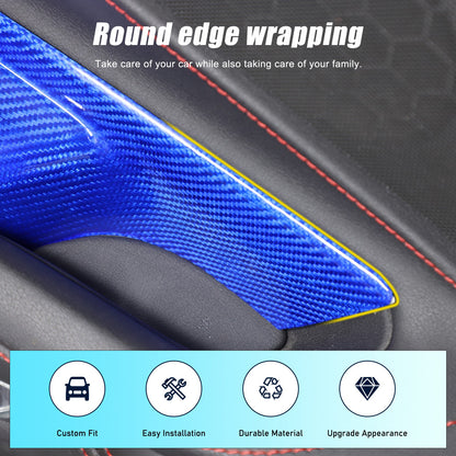 Blue Real Carbon Fiber Window Lift Switch Trim For Corvette C8 Coupe 20+ US 12