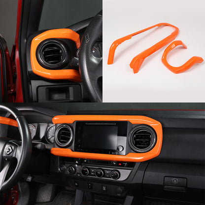 19PCS Orange Interior Full Center Console Trim Set For Toyota Tacoma 2016-22 3