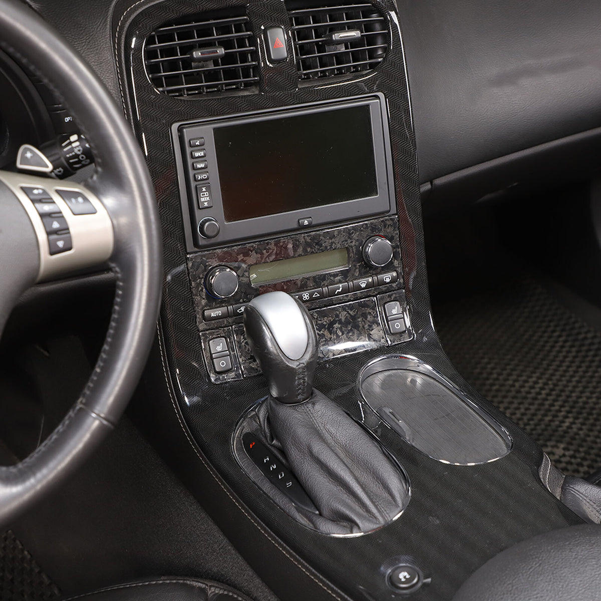 Forged Real Carbon Fiber Full Interior Set Decor Cover Trim Kit for Corvette C6 139
