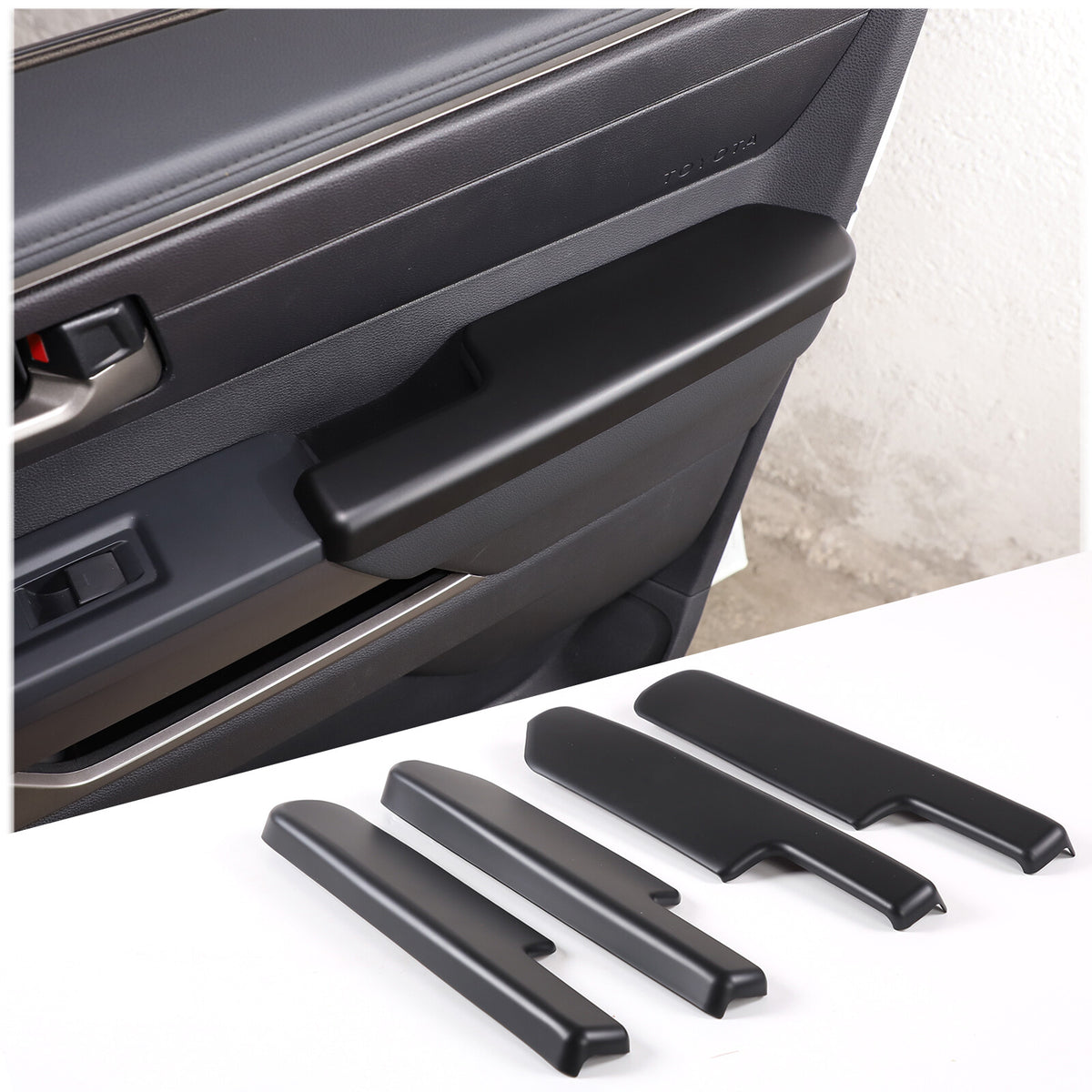 Matte Black Interior Door Panel Elbow Rest Trim Cover For Toyota Tundra 22-26 US 1