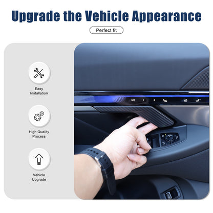 Matte Real Carbon Fiber Inner Door Handle Cover Trim For BMW 5 Series G60 2024+ 5