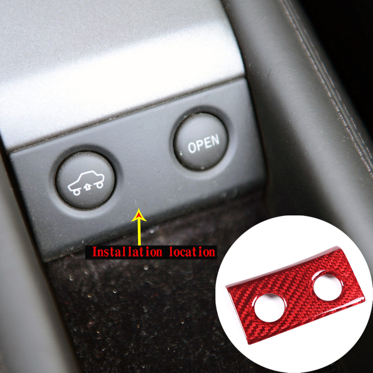 Red Real Carbon Fiber Center Interior Set Cover Trim Kit For Ferrari 458 2011-16 50