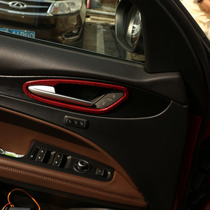 Red Real Carbon Fiber Inner Door Handle Trim For Alfa Romeo Stelvio 949 2017-20 10