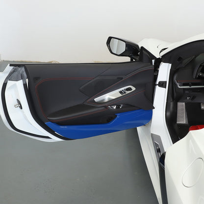 Blue ABS Inner Door Anti-Kick Panel Cover Trim For Corvette C8 2020-26 20