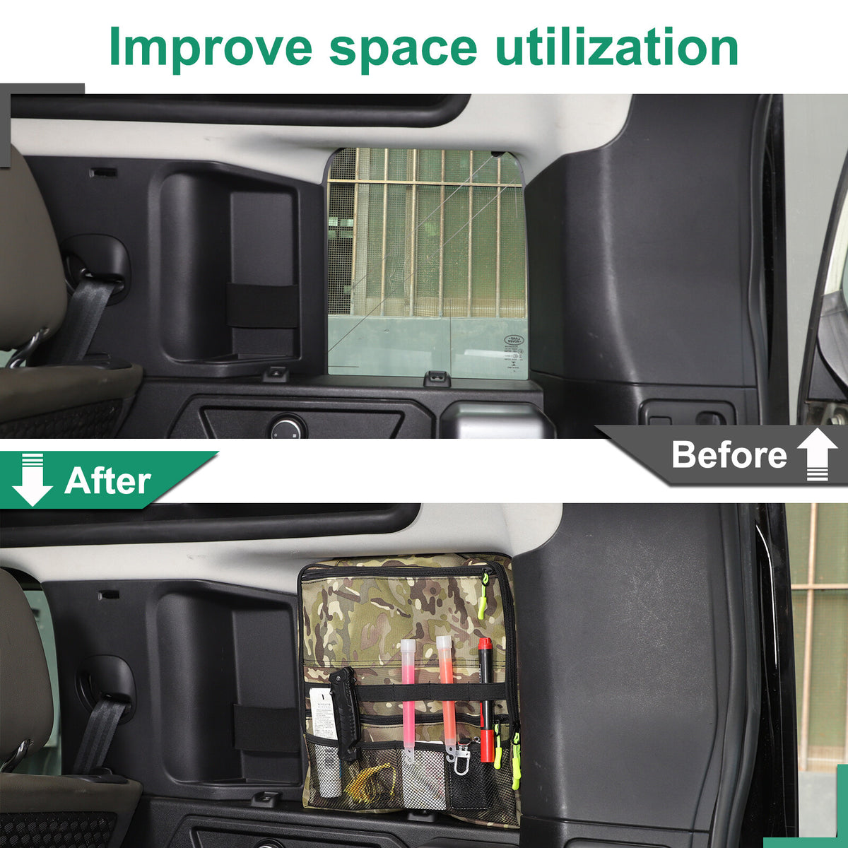 Camouflage Rear Trunk Side Window Storage Bag Tray For LR Defender 110 L663 20+ 23