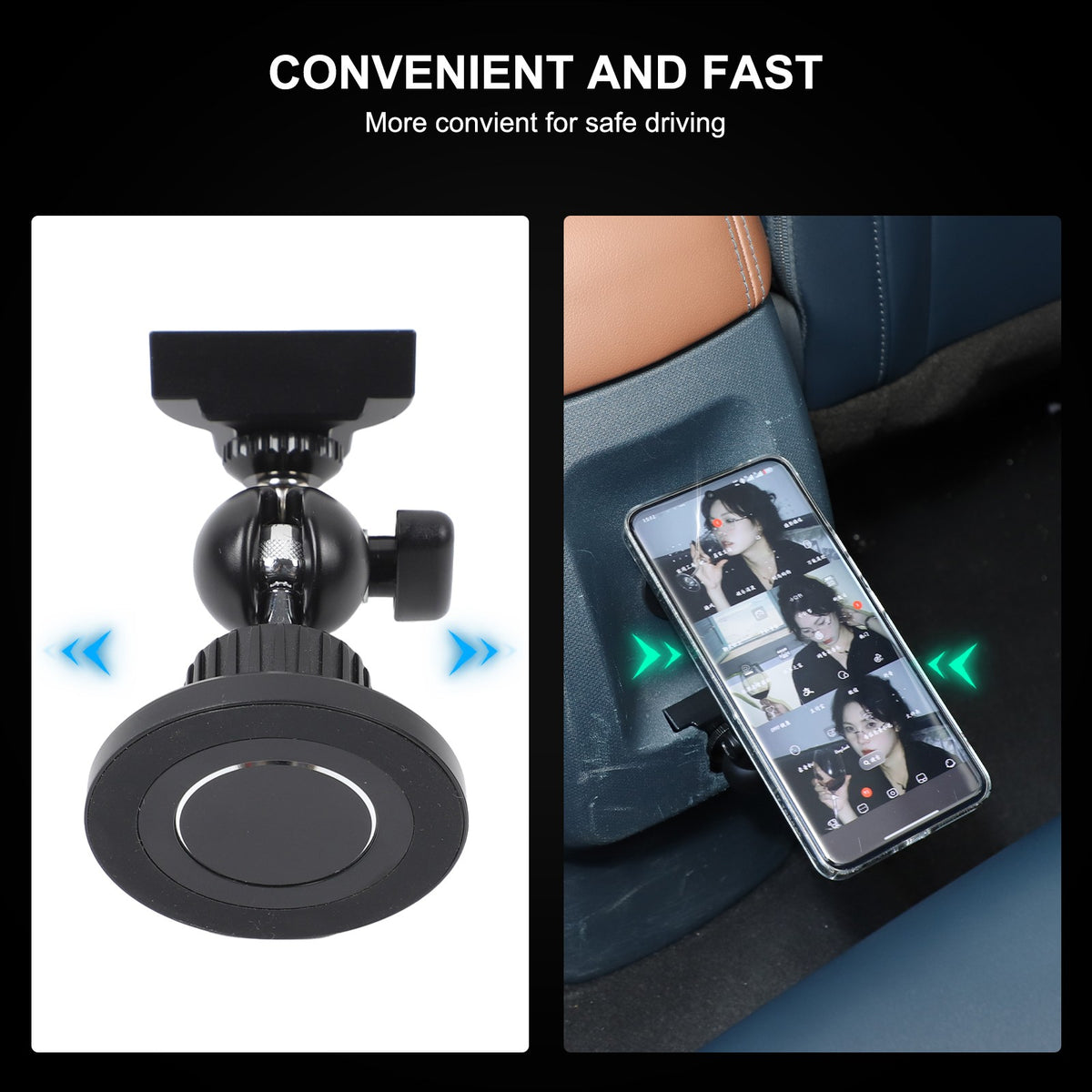 Magnetic Rear Seat Extendable Phone Mount Bracket For Ford Maverick 2022+ US 6