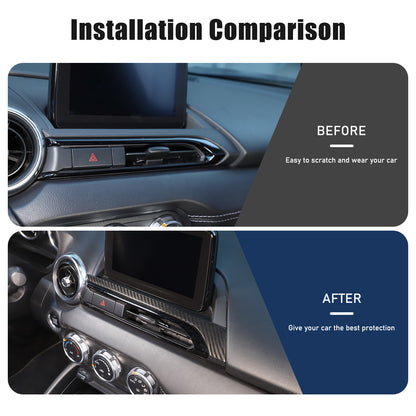 Real Carbon Fiber Center Console air outlet Trim Cover For Mazda MX-5 Miata 16+ 10