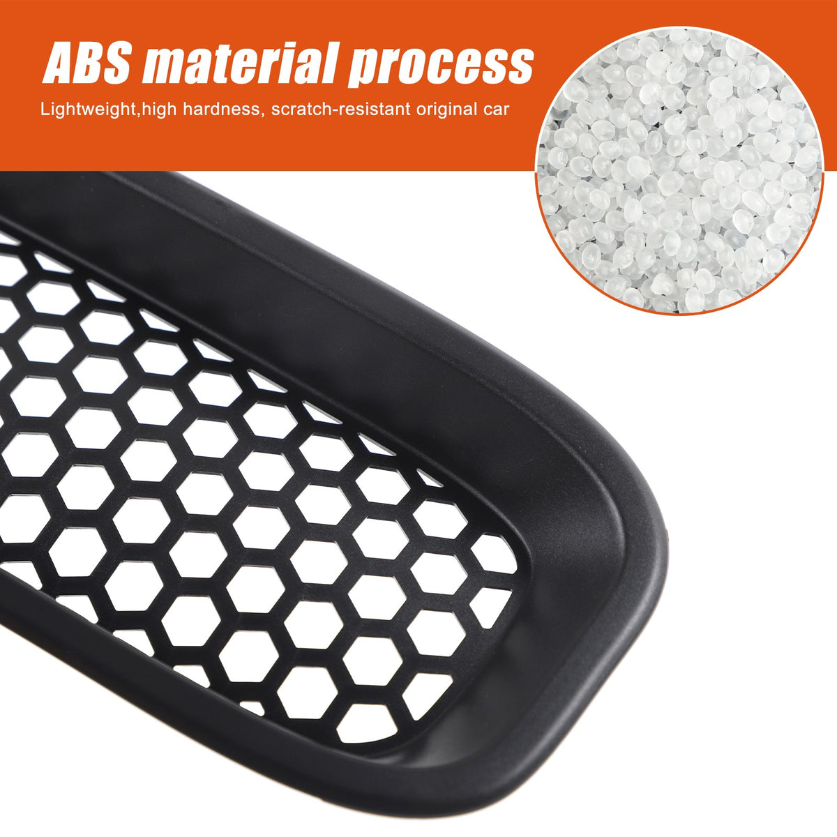 Black ABS Front Grille Anti-Insect Bug Screen Trim For Hummer H2 2003-2007 13