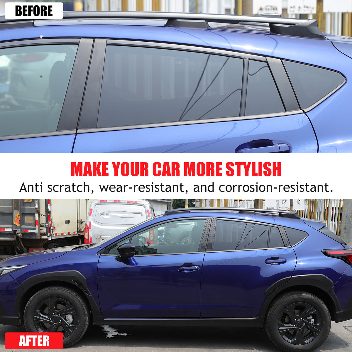 US Flag Alloy Window Center Pillar Trim Panel For Subaru Crosstrek 24+ 13