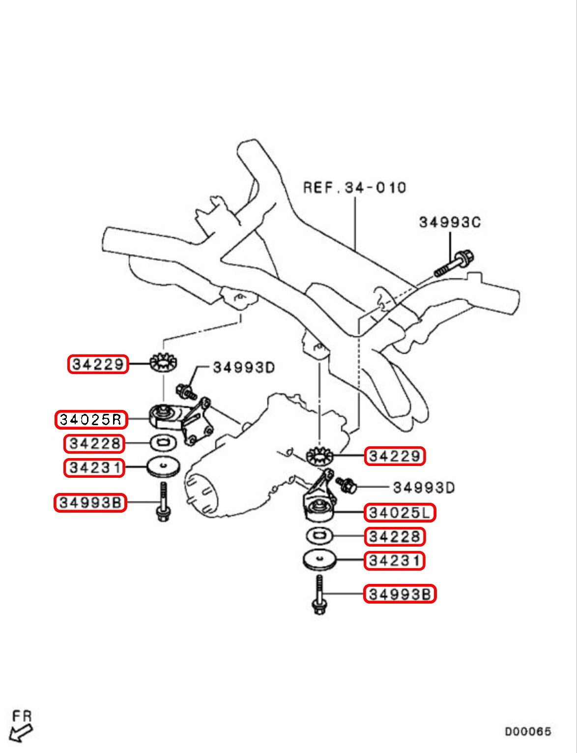 Mitsubishi OEM Rear differential bracket Left & Right Set 3517A073 3517A074 3