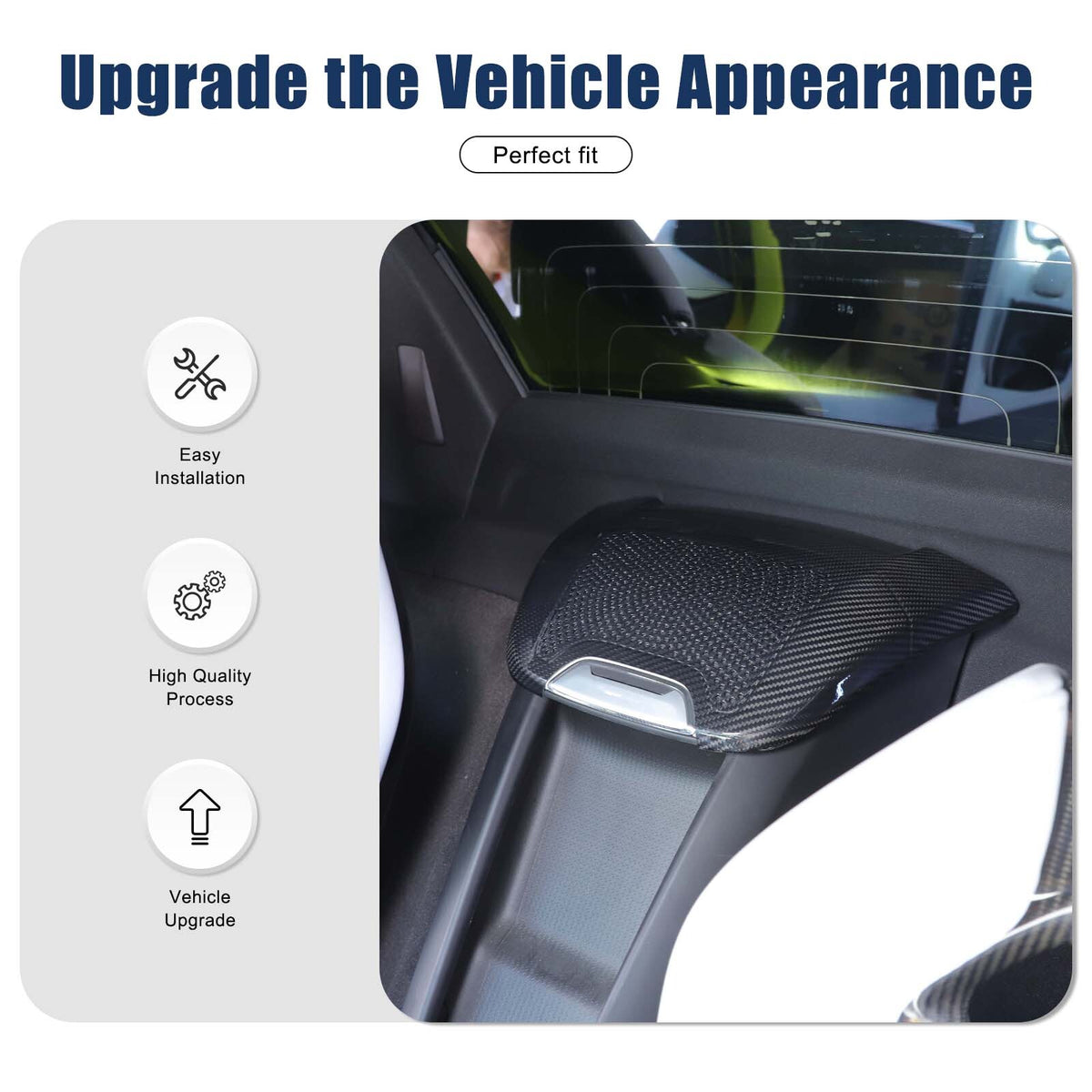 Real Carbon Fiber Rear Charger Speaker Cover Trim For Corvette C8 Convertible 14