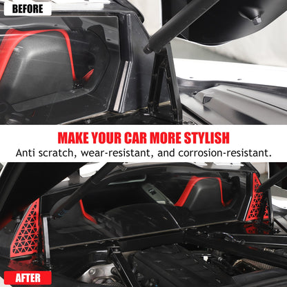 Red Alloy Front Bulkhead Engine Bay Decor Trim For Corvette C8 2020+ 4