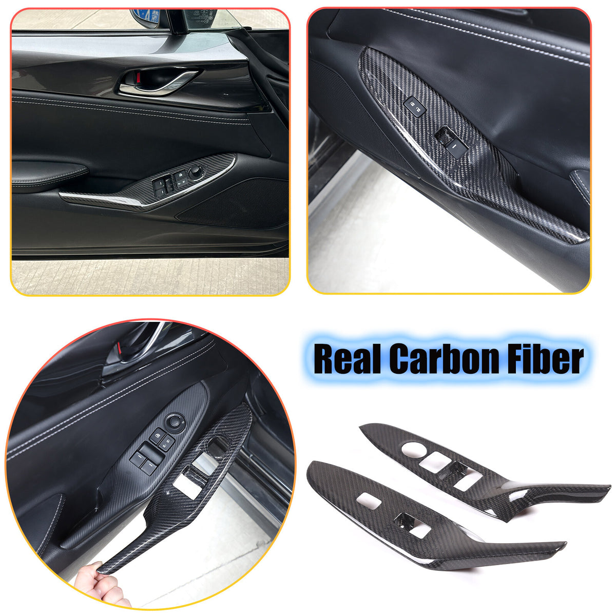 Real Dry Carbon Fiber Interior Center Trim For Mazda MX-5 Miata Convertible 16+ 7