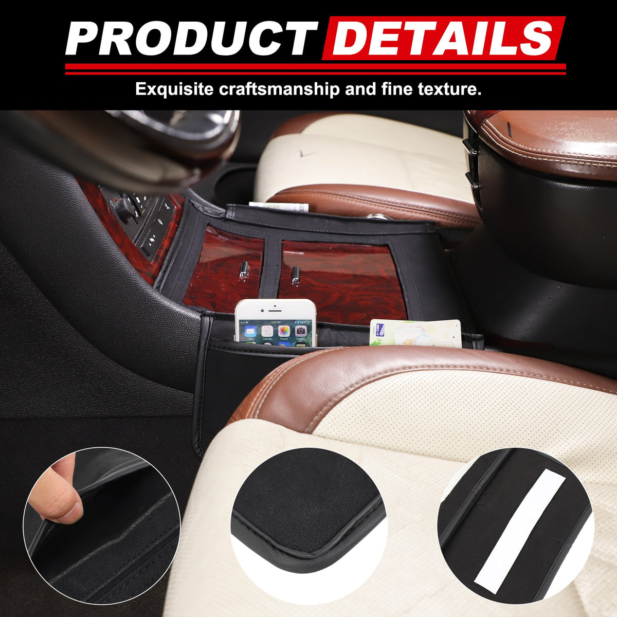 Suede Cloth Center Console Gear Shift Trim Cover For Cadillac Escalade 07-14 US 20