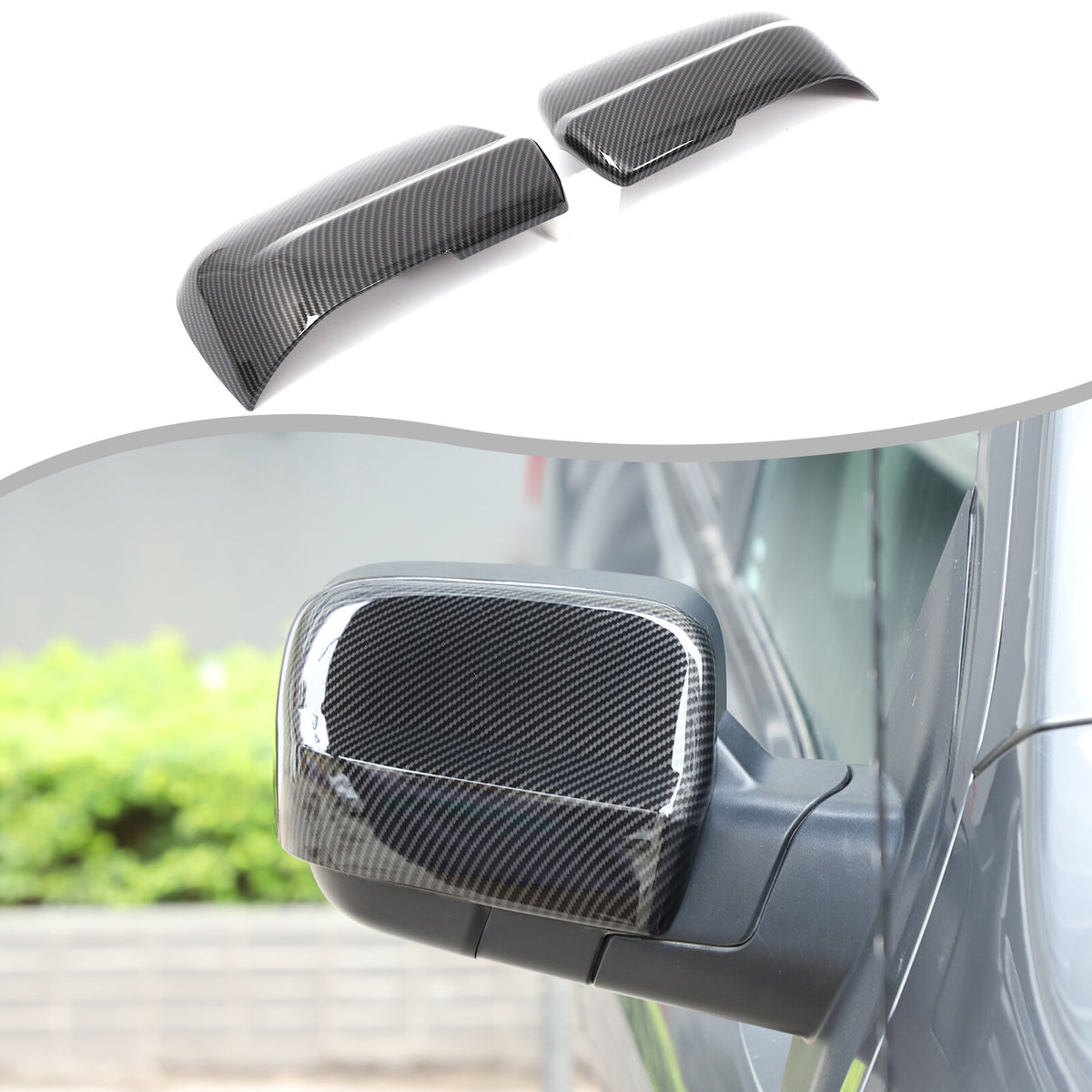 Carbon Fiber ABS Exterior Rearview Mirror Cover Trim For Nissan Titan 2016-2023 10