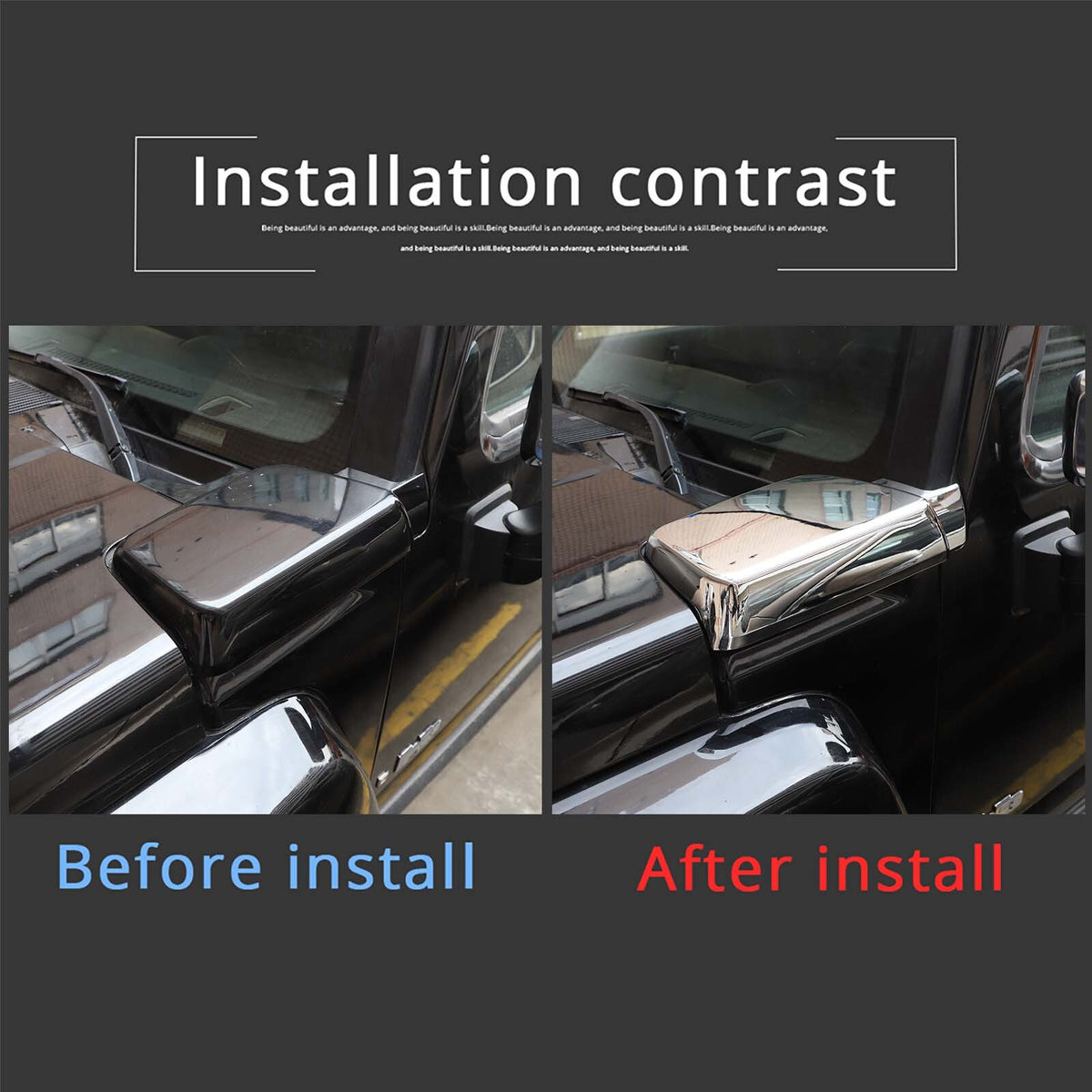 ABS Chrome Hood Side Trim Cover Scratch Resistant Trim For Hummer H3 2005-2009 3