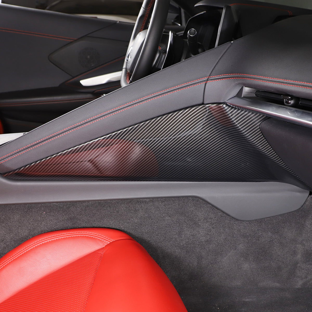 Carbon Fiber ABS Interior Full Decor Cover Trim Kit For Corvette C8 2020-2025 - Styles 21-25 28