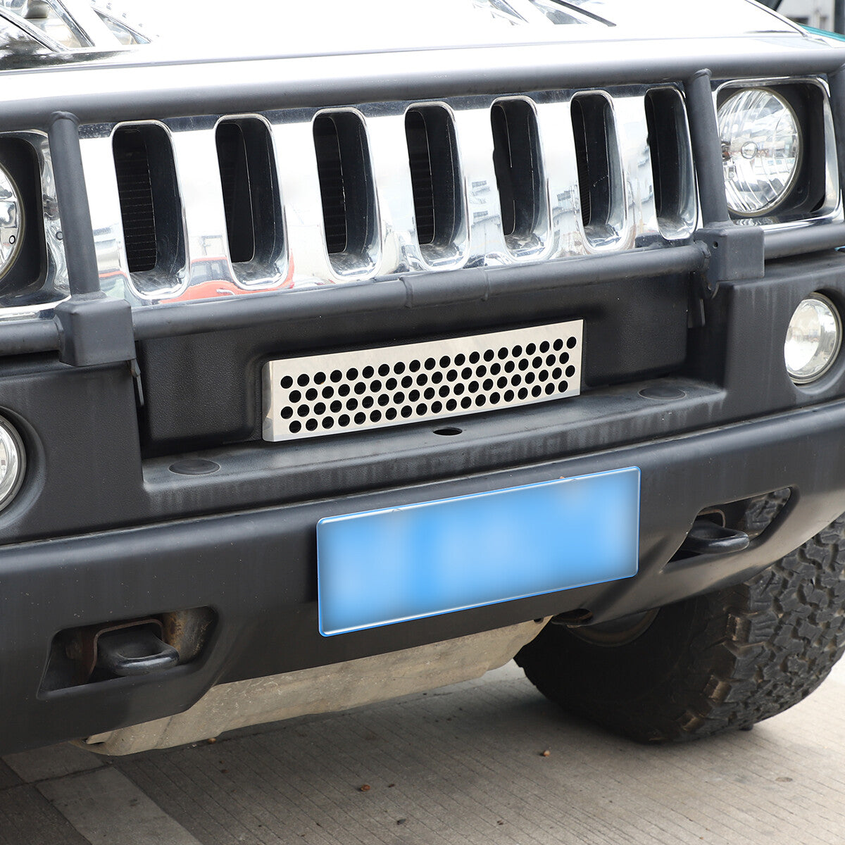 Lower Bumper Stainless Mesh Grille Insert Trim Bezels For Hummer H2 03-07 US 6