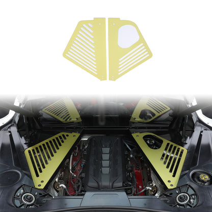 Yellow Engine Bay Side Panel Cover Overlay Coupe For Corvette C8 2020-26 15