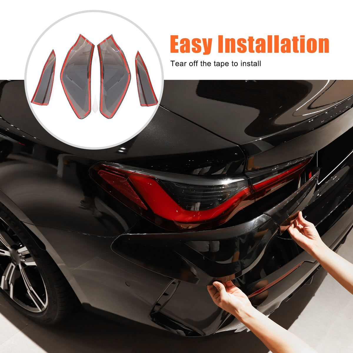 Smoked Rear Tail Light Blackout Overlay Cover For BMW 4 Series G22 G82 2021+ US 16