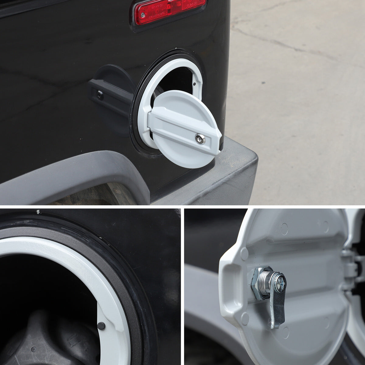 Silver Alloy Fuel Tank Cap Anti-theft Lock Cover Trim For Hummer H2 2003-2009 4
