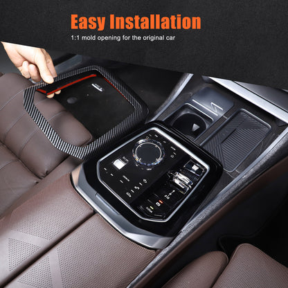 ABS Carbon Fiber Center Gear Shift Panel trim Cover for BMW 7 Serie G70 i7 2023 13