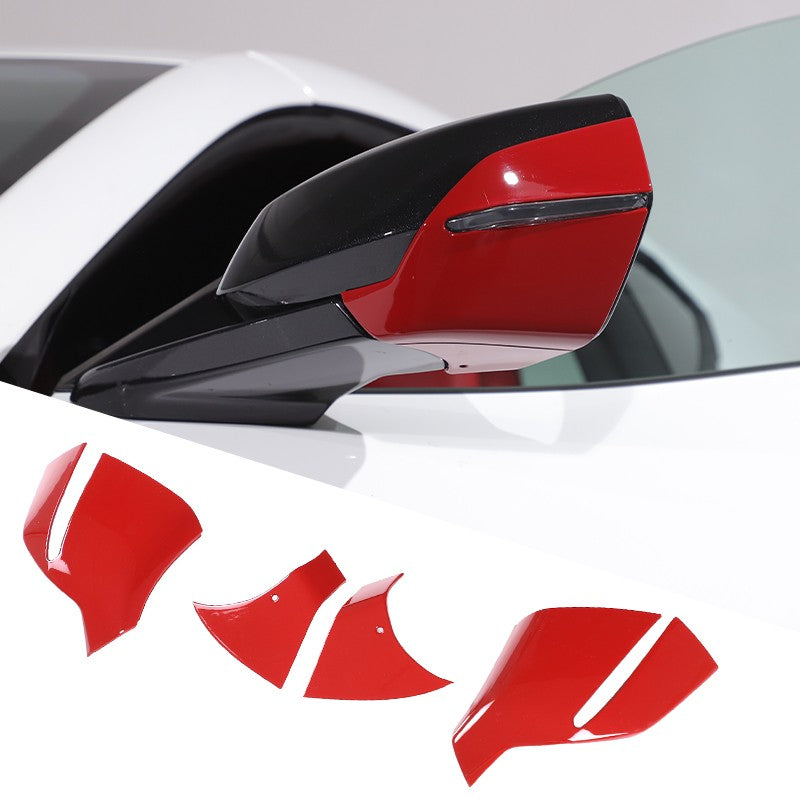 Sport Red ABS Exterior Side Mirror Bottom Cover Trim For Corvette C8 2020+ US 22