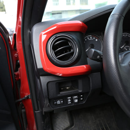 Sports Red ABS Dashboard Panel Cover Trim 2pcs For Toyota Tacoma 2016-2023 3