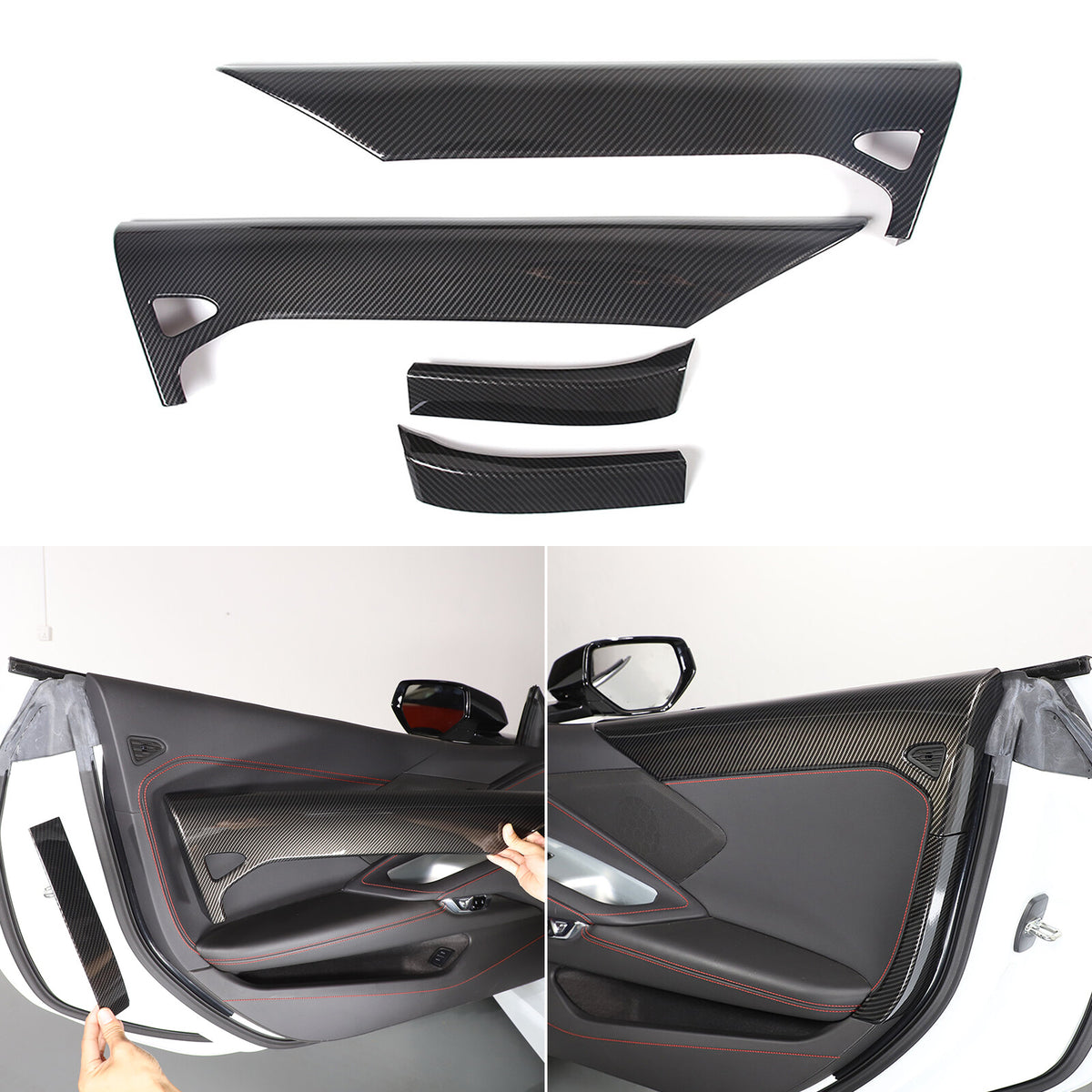 Carbon Fiber ABS Interior Full Decor Cover Trim Kit For Corvette C8 2020-2025 - Styles 46-50 31