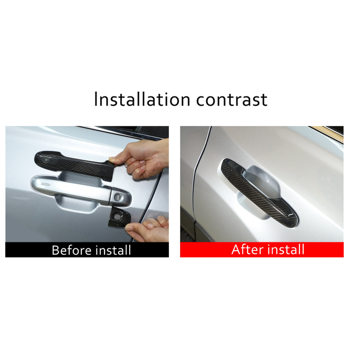 Real Carbon Fiber Exterior Door Handle Cover Trim For Subaru Forester XV 2019-22 12