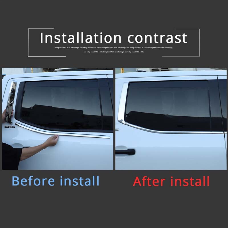 Chrome Door Window Bottom Sill Trim Strip Cover Decor For Toyota Tundra 2022-26 7