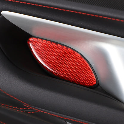 Red Soft Carbon Fiber Interior Decor Trim Kit Cover Set For Corvette C8 20-25 60