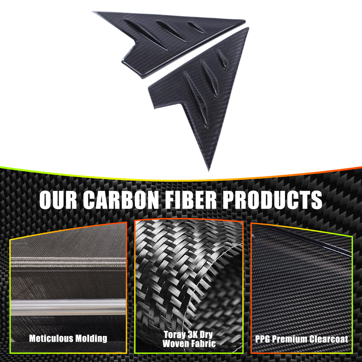 Real Carbon Fiber Front A-pillar Triangular Panel Trim For Alfa Romeo Tonale 6