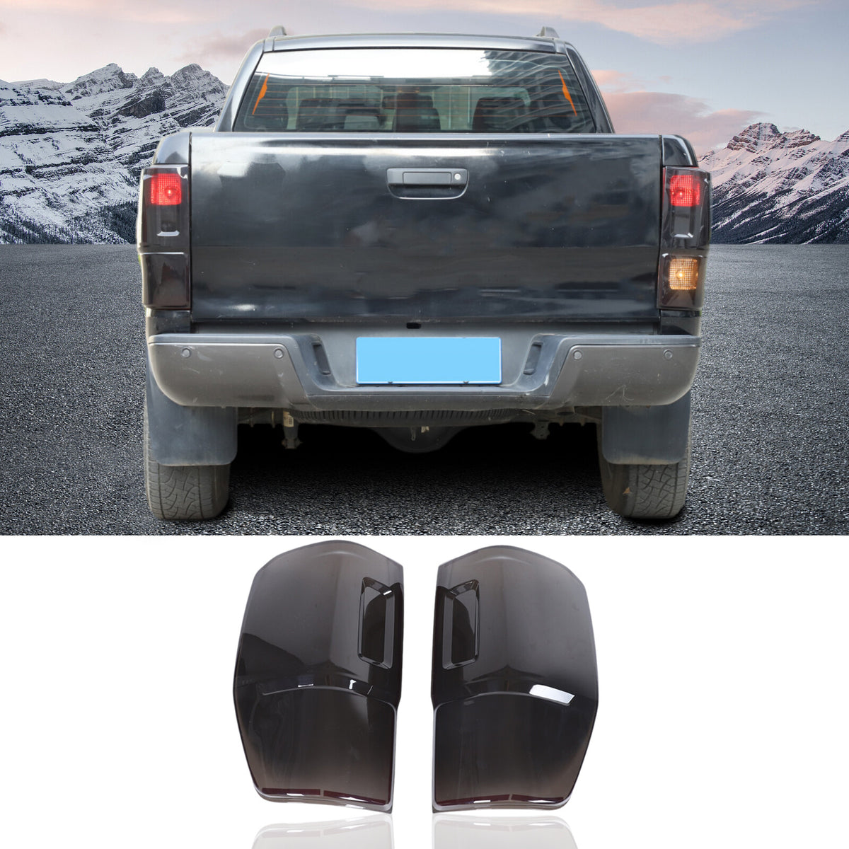 Smoked Black Rear Tail Light Guard Cover Trim For Ford Ranger T7 T8 2015-2022 US 3