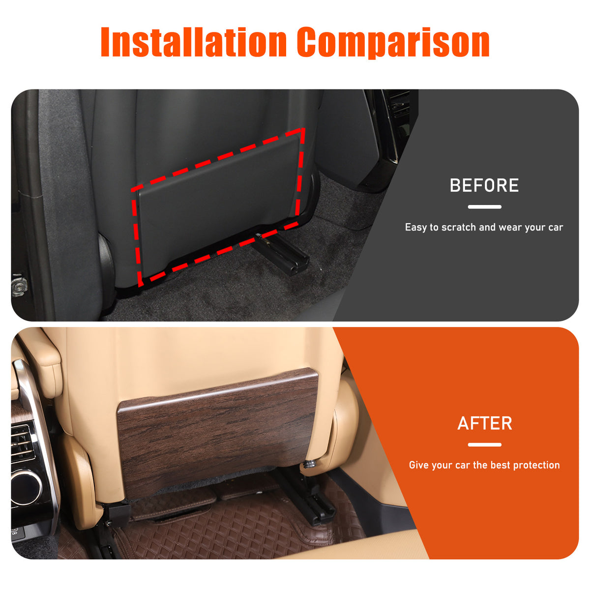 Grain ABS Seat Back Anti-kick Panel Trim Cover For LR Range Rover 2023-2024 4