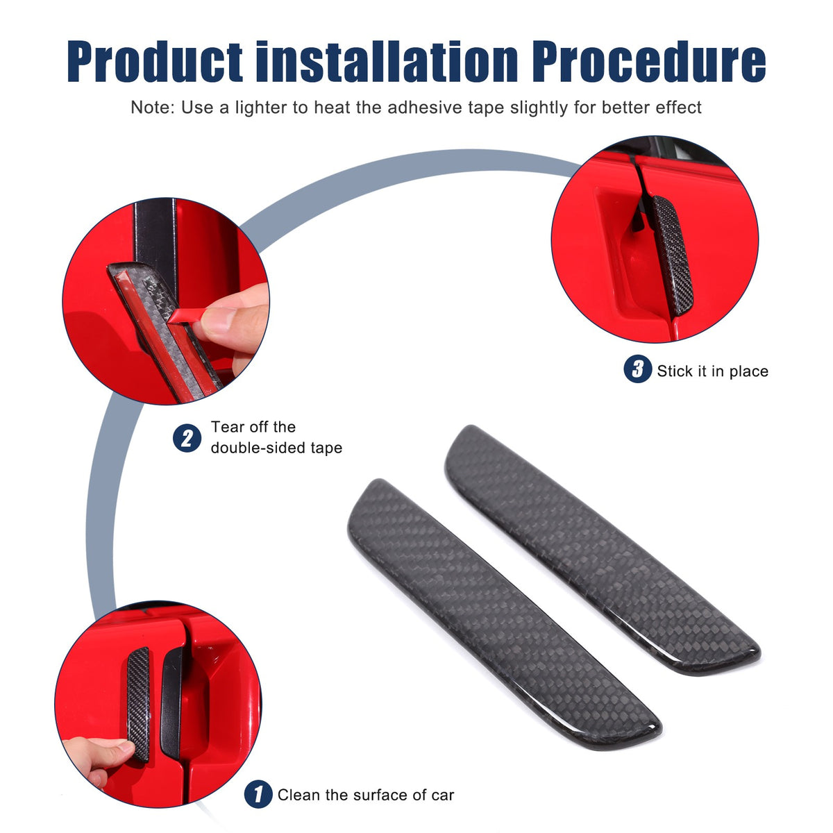 Real Dry Carbon Fiber Door Handle Trim For Corvette C6 2005-2013 2