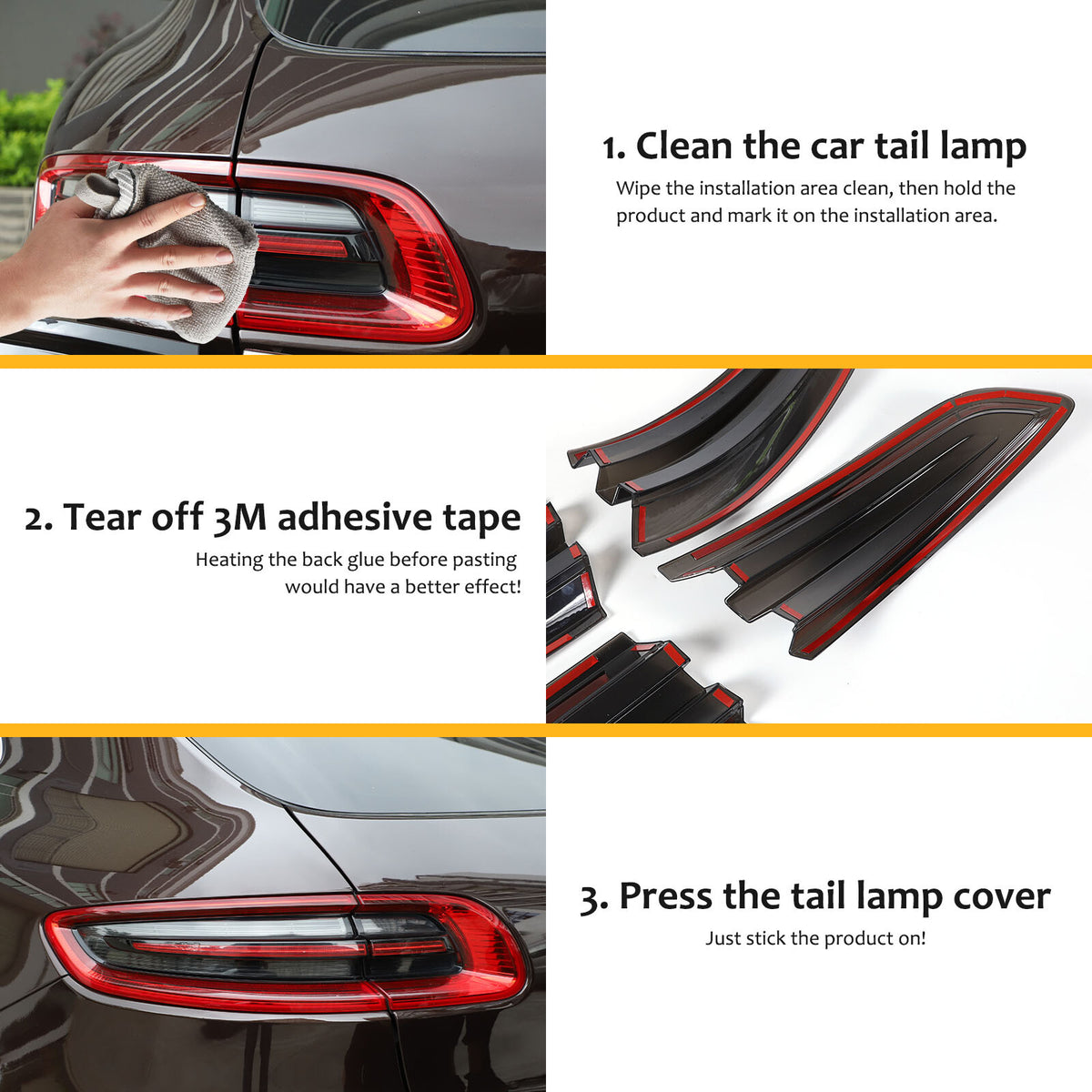 Smoked Black Rear Tail light Lamp Cover Trim Bezel For Porsche Macan 95B 2015-18 12