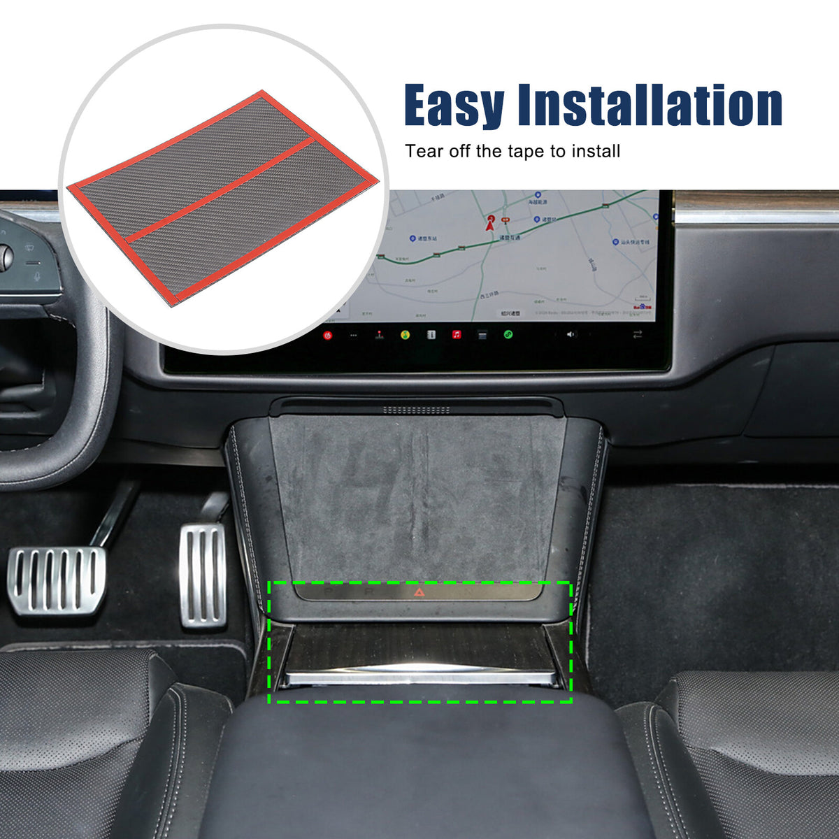 Real Dry Carbon Fiber Center Console Interior Trim Cover For Tesla Model S 23+ 28