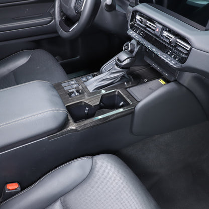 Black Wood Grain Center Console Gear Shift Panel Trim for Toyota Prado LC250 24+ 17
