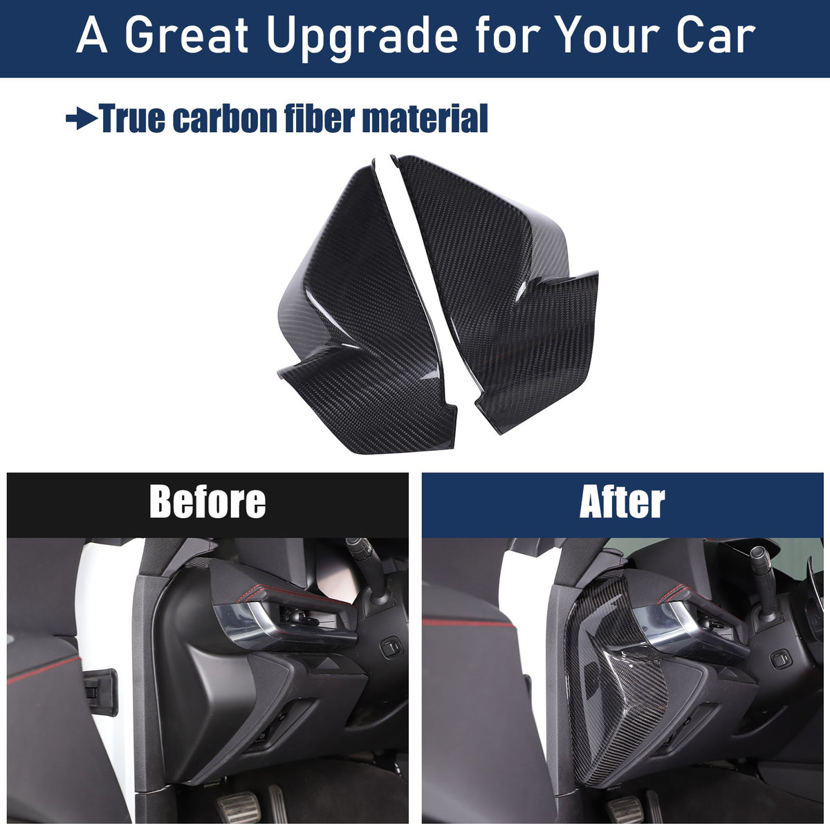 Real Carbon Fiber Interior Door Pillar Trim Cover For Corvette C8 2020+ 20