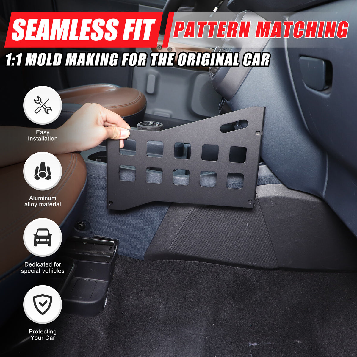 Aluminum Alloy Center Console Side Strorage Hanger Bag For Ford Maverick 2022+ 5