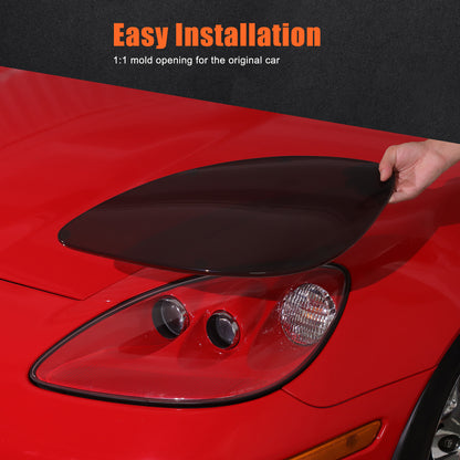 Transparent Gray Smoked Front Headlight Blackout Trim For Corvette C6 2005-13 US 23