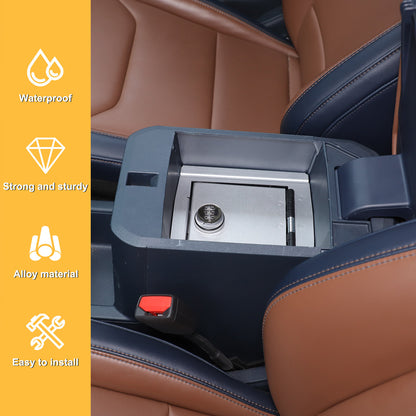 Silver Center Console Armrest Safe Storage Lock Box TRAY For Ford Maverick 22-25 10