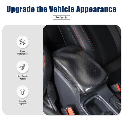 Real Carbon Fiber Center Armrest Storage Box Cover Trim For Subaru WRX VB 22-24 7