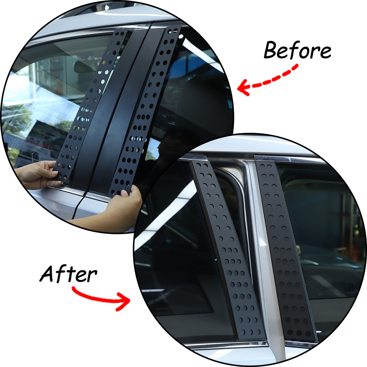 Black Window B pillar Post Protector Cover Trim For Subaru Forester 2019-2024 15