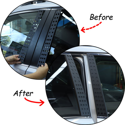 Black Window B pillar Post Protector Cover Trim For Subaru Forester 2019-2024 15