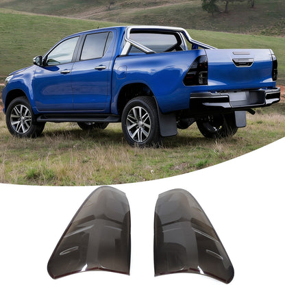 Smoked Black Rear Tail Light Guard Cover Trim Bezel For Toyota Hilux 2015-2019 10