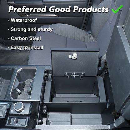 Electronic Fingerprint Lock Center Console Safe Box For Toyota Tundra 2022+ US 16